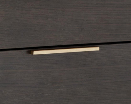 Charcoal Grey & Gold Base 6 Drawer Double Dresser 66 inch