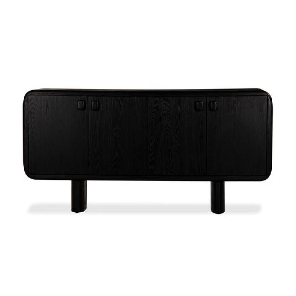 Charcoal Organic Modern Rounded Edges FSC Solid White Oak Wood Sideboard Buffet 72 inch