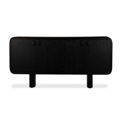Charcoal Organic Modern Rounded Edges FSC Solid White Oak Wood Sideboard Buffet 72 inch