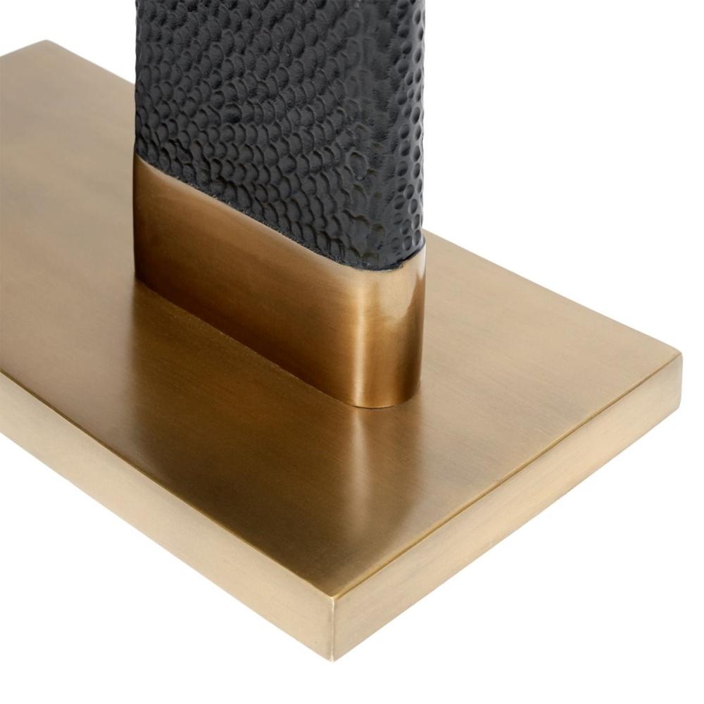 Chiseled Bronze Metal & Brushed Antique Brass Rectangle Accent Side Ta ...