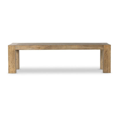 Chunky Modern Lodge Rectangle Dining Table Oak Wood with Rustic Wormwood Finish 108 inch