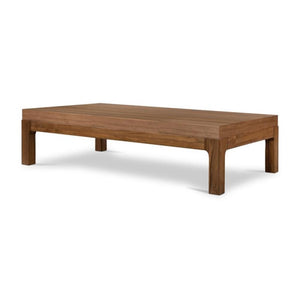 Clean Lines Rectangle Coffee Table Solid Walnut Wood Natural Finish 65 inch