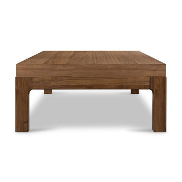 Clean Lines Rectangle Coffee Table Solid Walnut Wood Natural Finish 65 inch