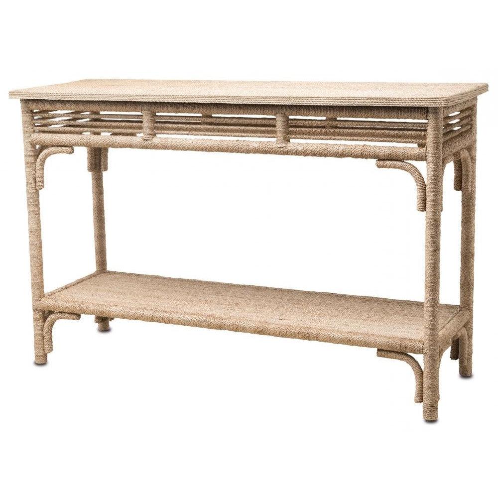 Coastal Beach Abaca Rope Wrapped Console Table 48 inch