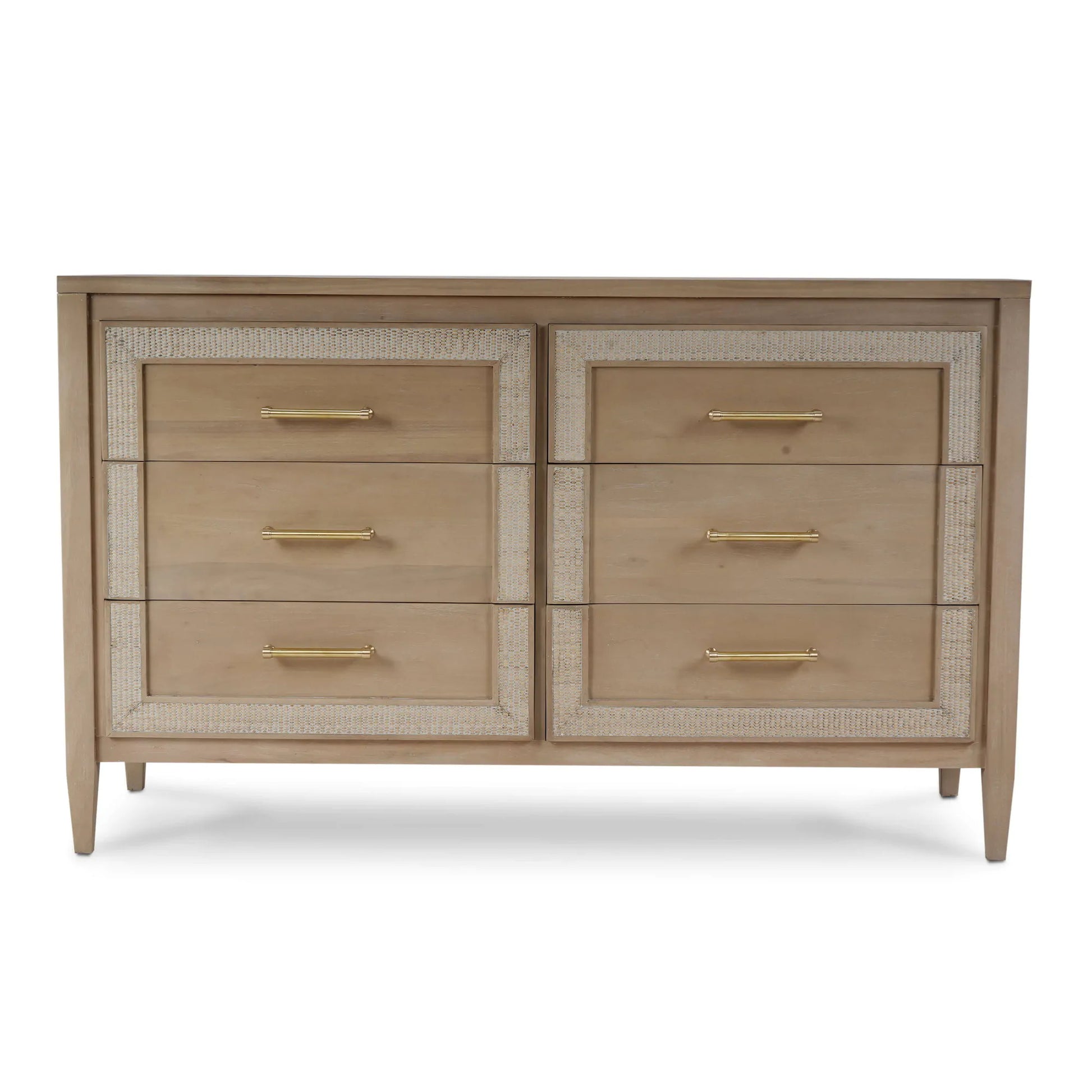 Coastal Beach White Inset Rattan 6 Drawer Solid Wood Double Dresser 64 SLATE CUSTOM Coastal Beach White Inset Rattan 6 Drawer Solid Wood Double Dresser 64 SLATE CUSTOM