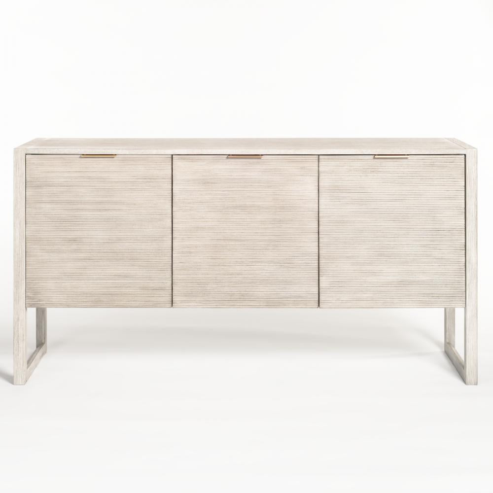 Coastal Reeded Front Poplar Wood Sideboard Buffet Brushed Smoke 68 inc ...