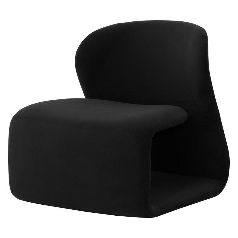 Contemporary Black Armless Accent Lounge Chair