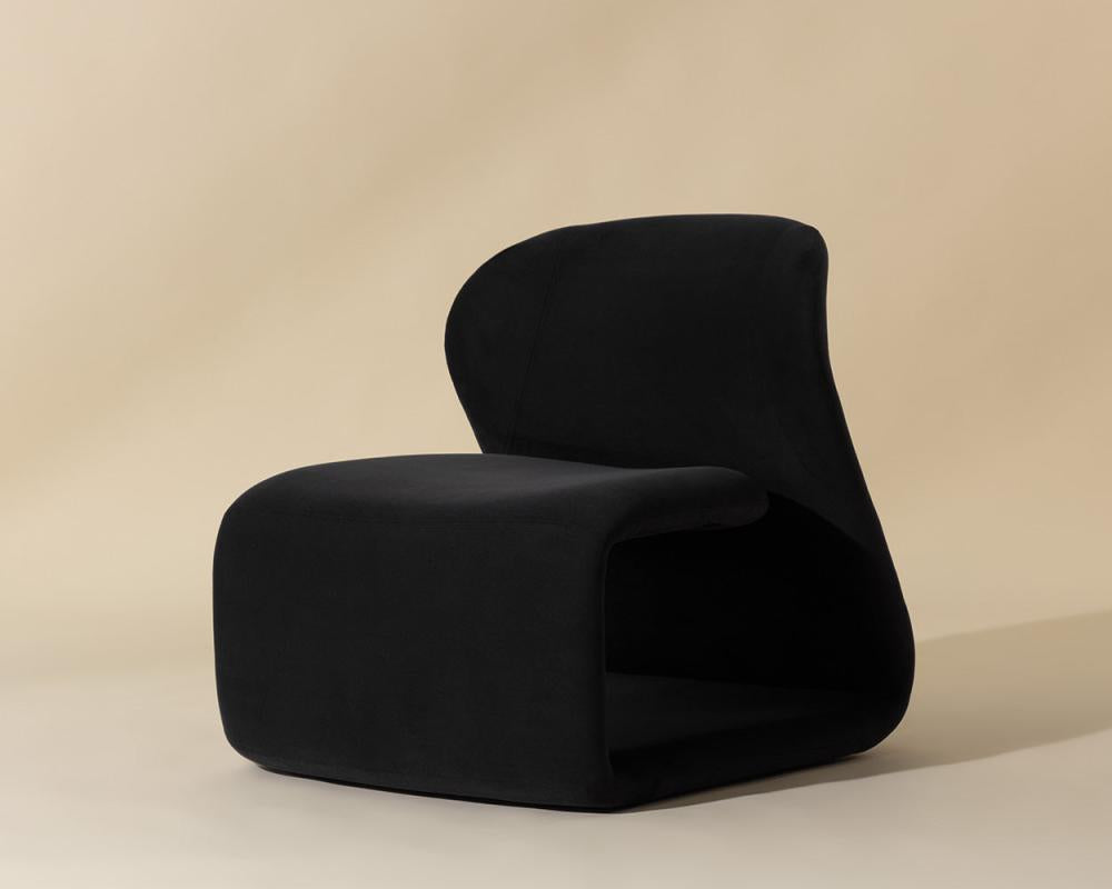 Contemporary Black Armless Accent Lounge Chair