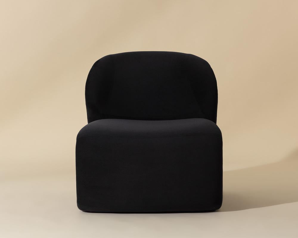 Contemporary Black Armless Accent Lounge Chair