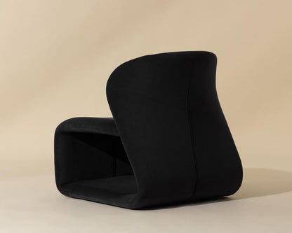 Contemporary Black Armless Accent Lounge Chair