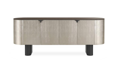 Contemporary Curved Credenza Buffet Sideboard Cabinet Media Console 82 inch