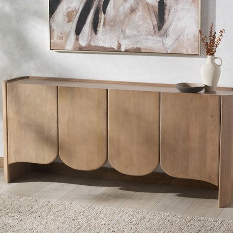 Curved Mango Wood Sideboard