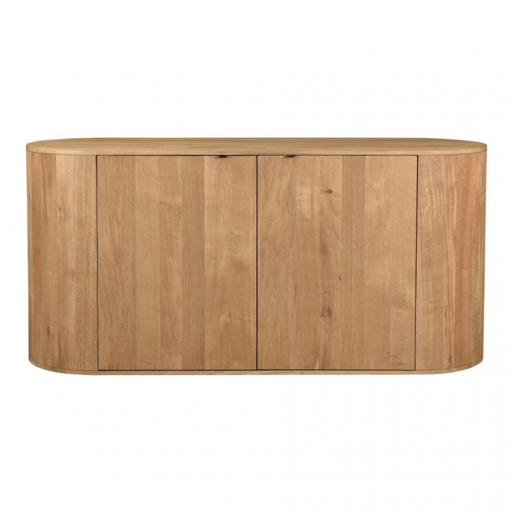 Curved Sideboard Buffet Oak Wood 66 inch