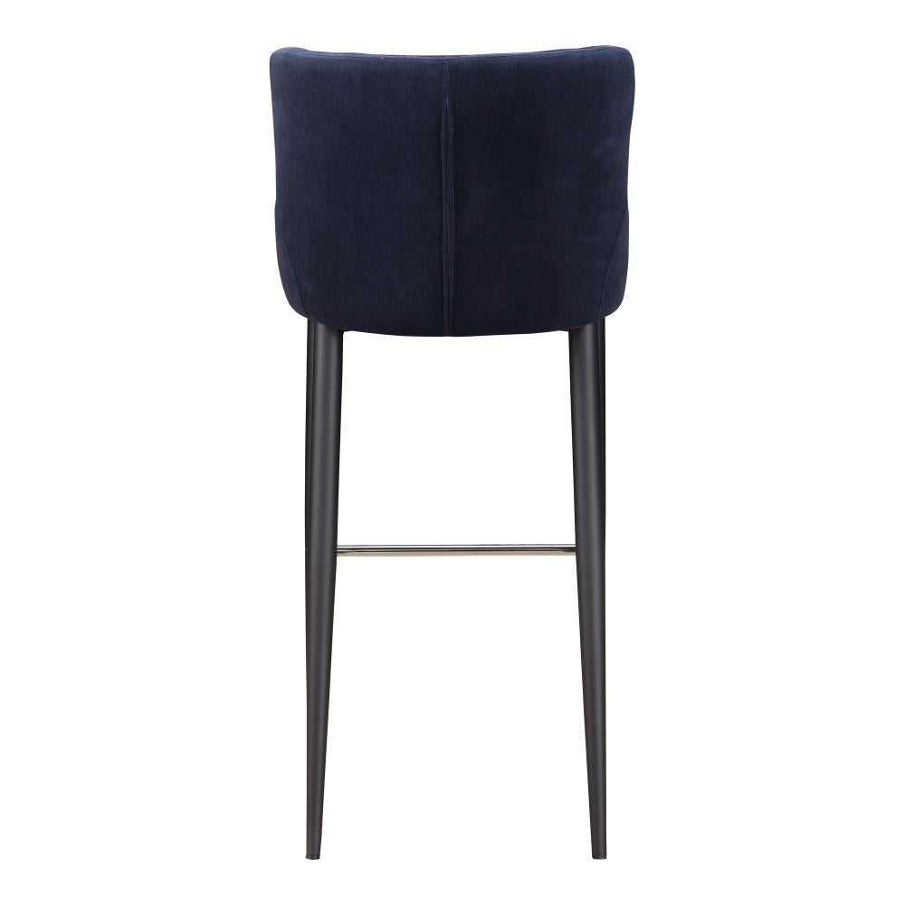 Navy Blue Velvet Diamond Tufted Bar Stool