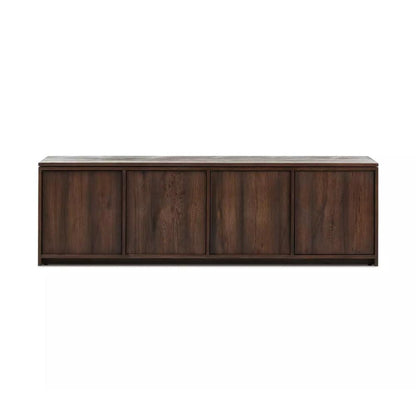 Dark Brown Grey Oak Wood Media Console Storage Cabinet 78 inch