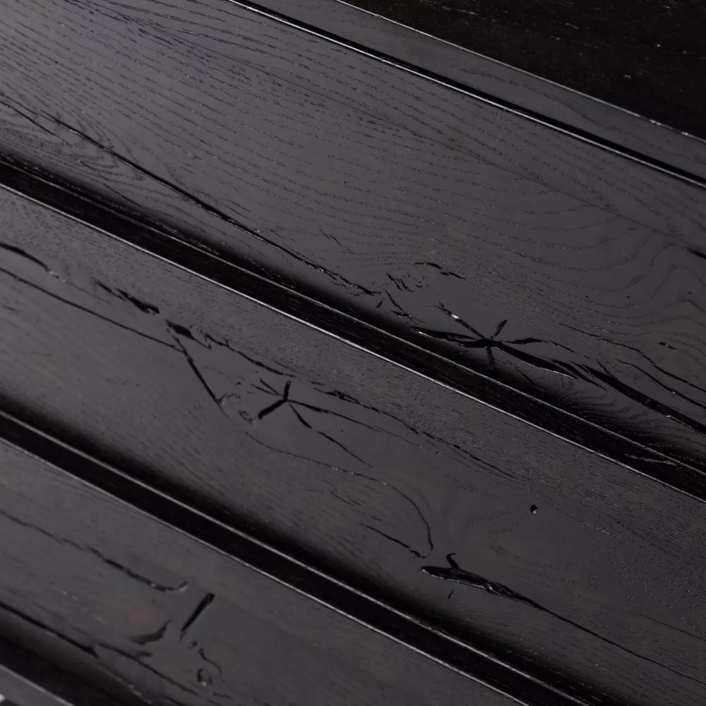 Dark Espresso Brown Reclaimed French Oak Wood 3 Drawer Nightstand 30 inch