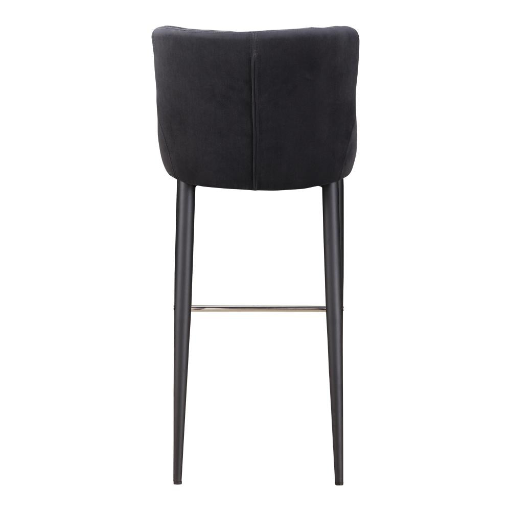 Dark Grey Velvet Diamond Tufted Bar Stool