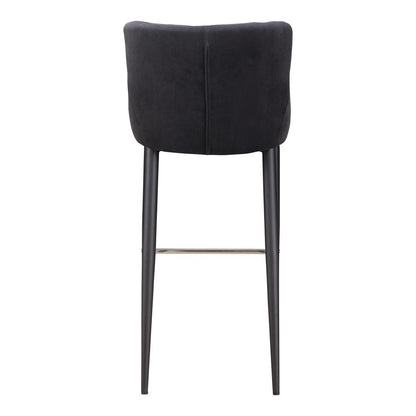 Dark Grey Velvet Diamond Tufted Bar Stool