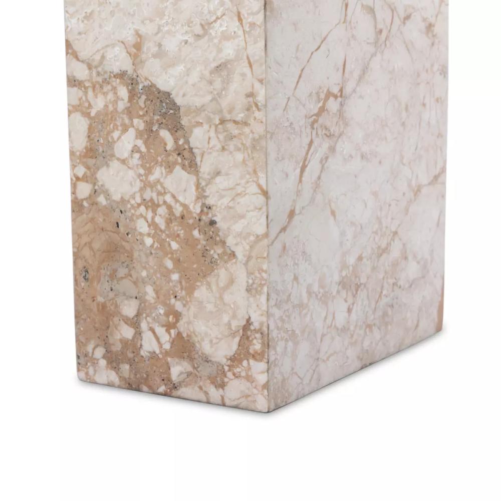 Desert Taupe Marble Rectangle Accent End Table 24 inch