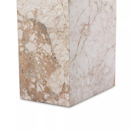 Desert Taupe Marble Rectangle Accent End Table 24 inch