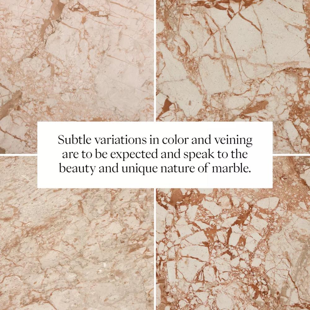 Desert Taupe Marble Rectangle Accent End Table 24 inch