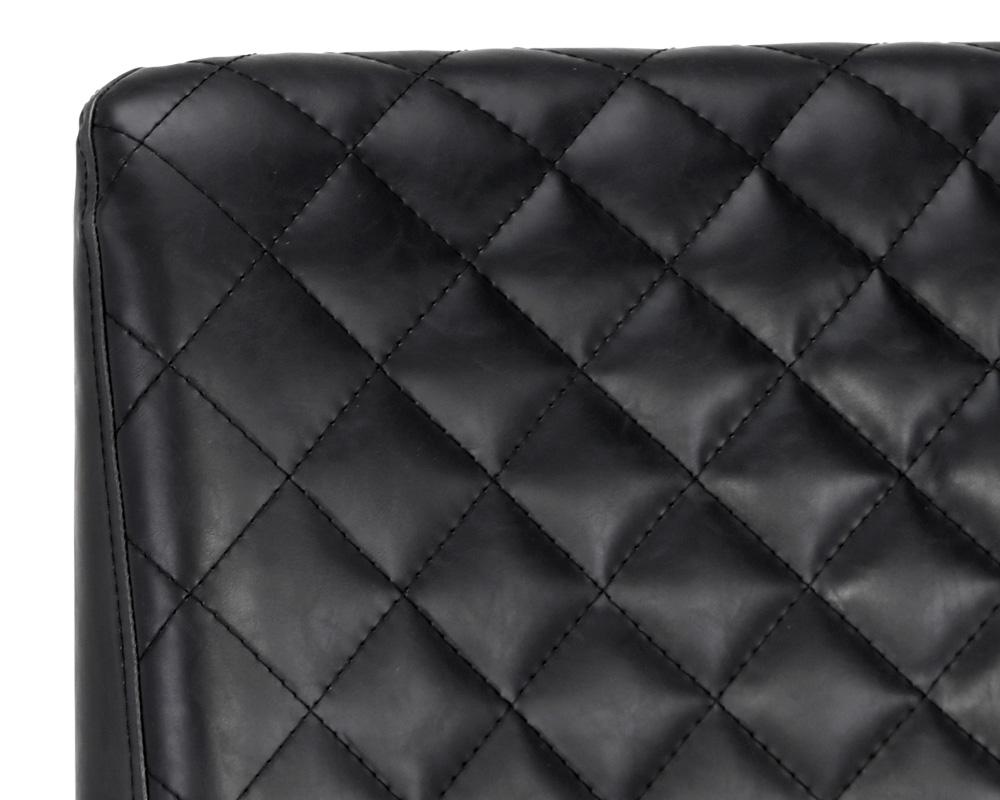 Diamond Quilted Black Faux Leather Armless Dining Chair (Set of 2)