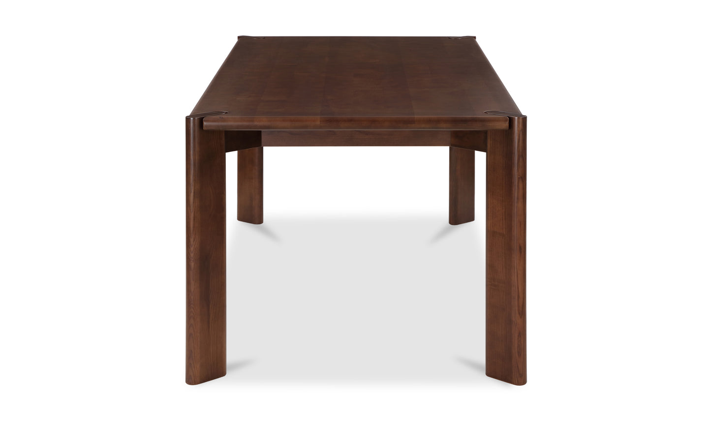 Dining Table Walnut Stained Ash Wood 76 inch