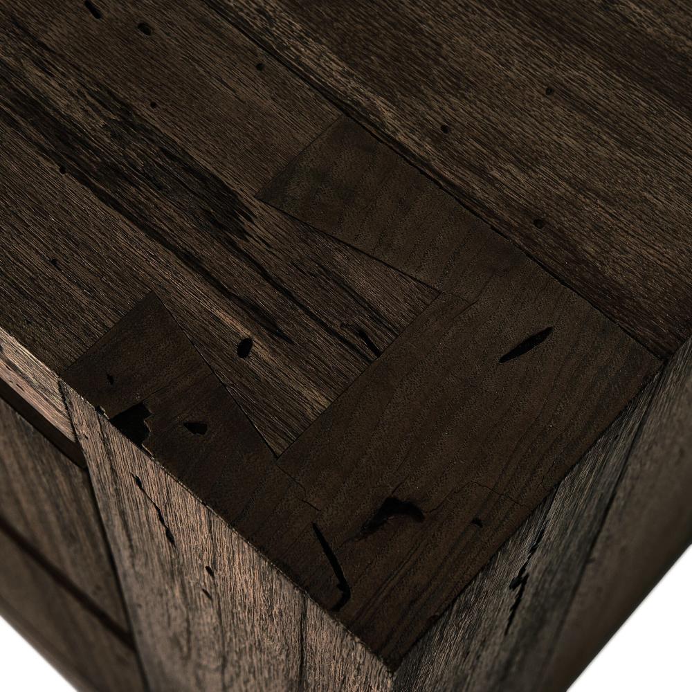 Ebony Rustic Wormwood Oak 2 Drawer Nightstand 36 inch