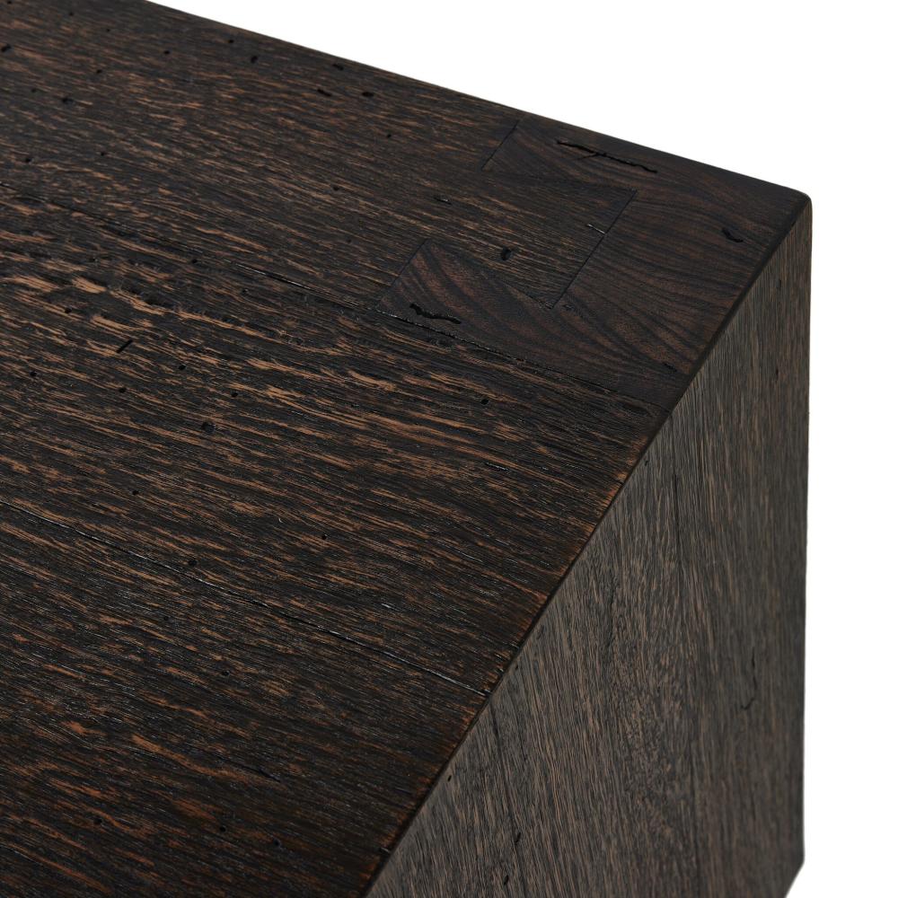Ebony Rustic Wormwood Oak 2 Drawer Nightstand 36 inch
