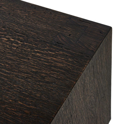 Ebony Rustic Wormwood Oak 2 Drawer Nightstand 36 inch