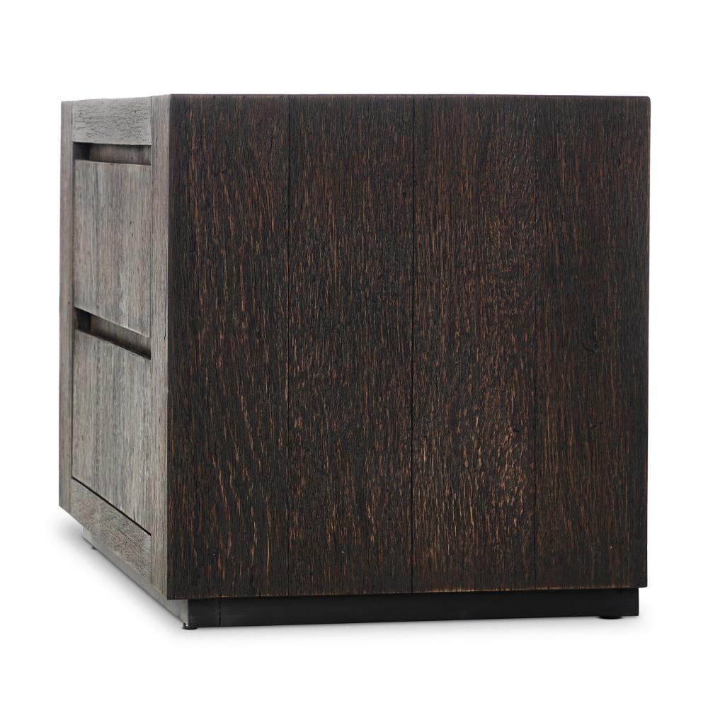 Ebony Rustic Wormwood Oak 2 Drawer Nightstand 36 inch