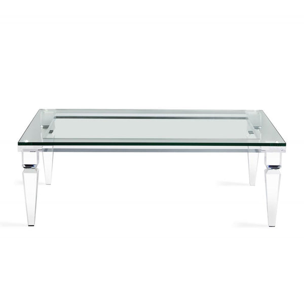 Elegant Acrylic & Glass Rectangular Coffee Table 48 inch