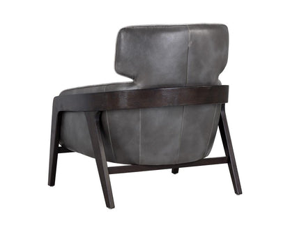 Exposed Brown Solid Birch Wood Frame Lounge Chair Gray Armchair