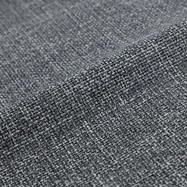 Curved Upholstered Grey Fabric & Brushed Gold Metal Queen Bed Frame