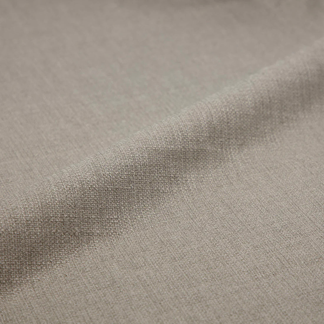 Channel Tufted Taupe Performance Fabric & Grey Solid Oak Wood King Canopy Bed Frame