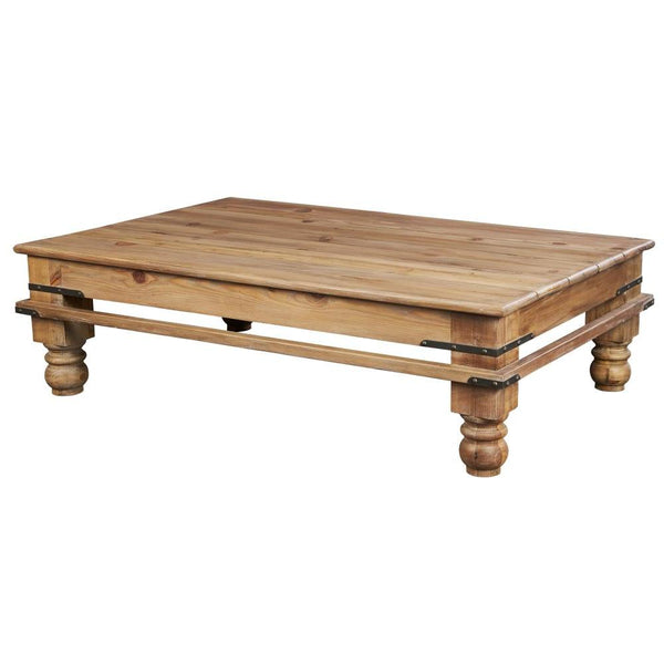 Farmhouse Reclaimed Solid Pine Wood Rectangle Coffee Table 60 inch