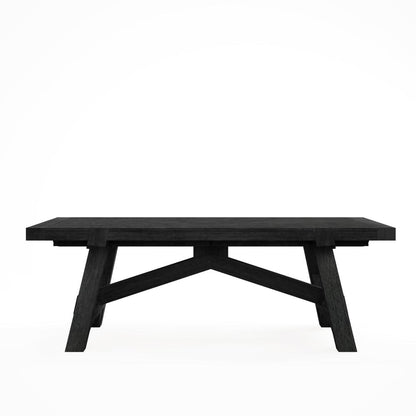 Farmhouse Rectangle Extension Dining Table Black Finish 86 to 122 inch