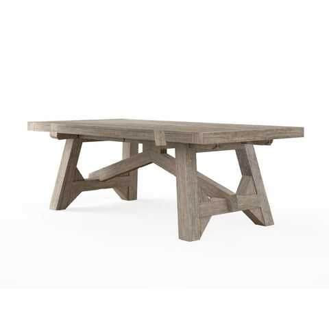 Farmhouse Rectangle Extension Dining Table Smoked Oak Finish 86 to 122 inch