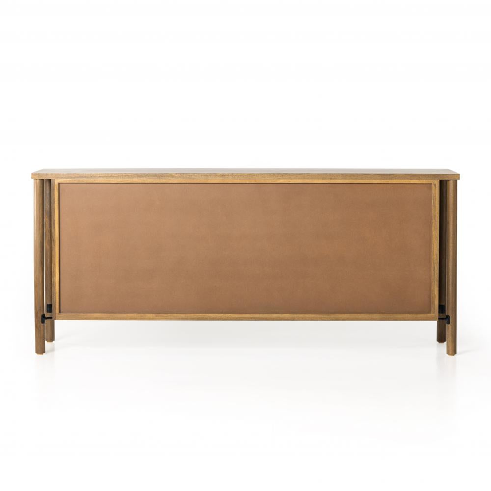 Floating Sideboard Taupe Cane & Solid Mango Wood 74 inch