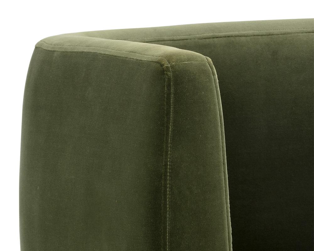 Forest Green Velvet Dining Chair Armchair Gold Cage Base