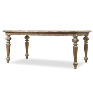 French Country Carved Leg Rectangle Extension Dining Table Ditressed Finish 72 to 108 inch