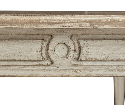 French Country Carved Leg Solid Pine Wood Rectangle Dining Room Table Distressed Finish 78 inch