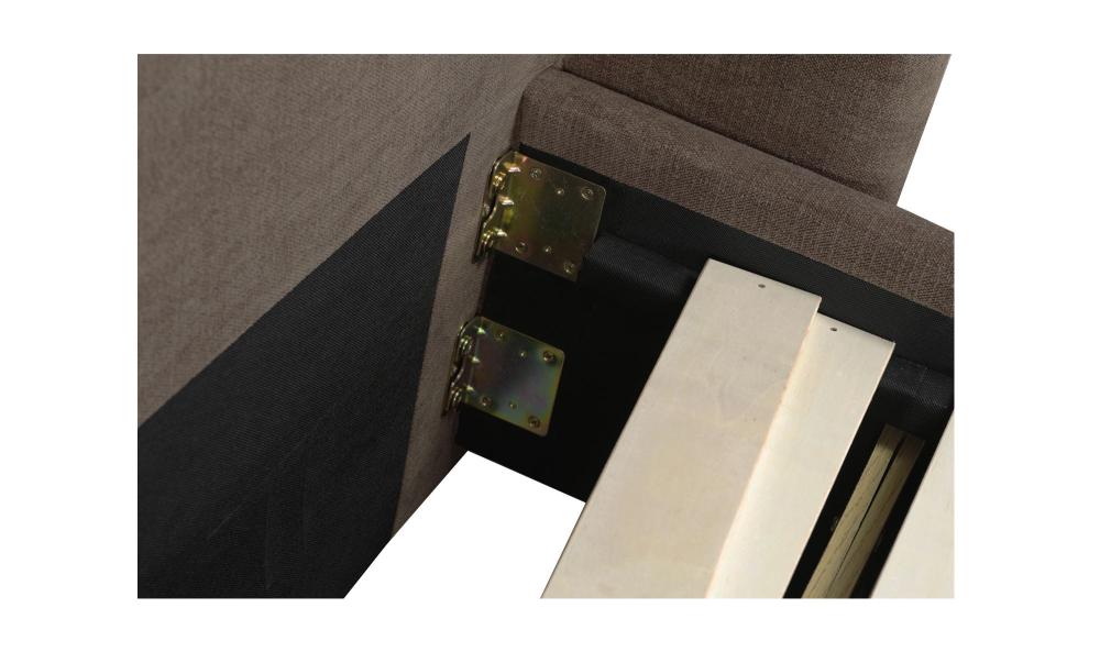 Fully Upholstered Brown Wingback Queen Bed Frame with Storage Drawers