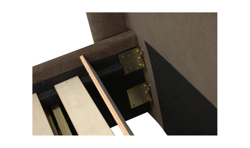 Fully Upholstered Brown Wingback Queen Bed Frame with Storage Drawers