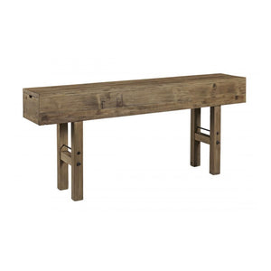 Industrial Hidden Drawer Wood Beam Long Console Table 84 inch