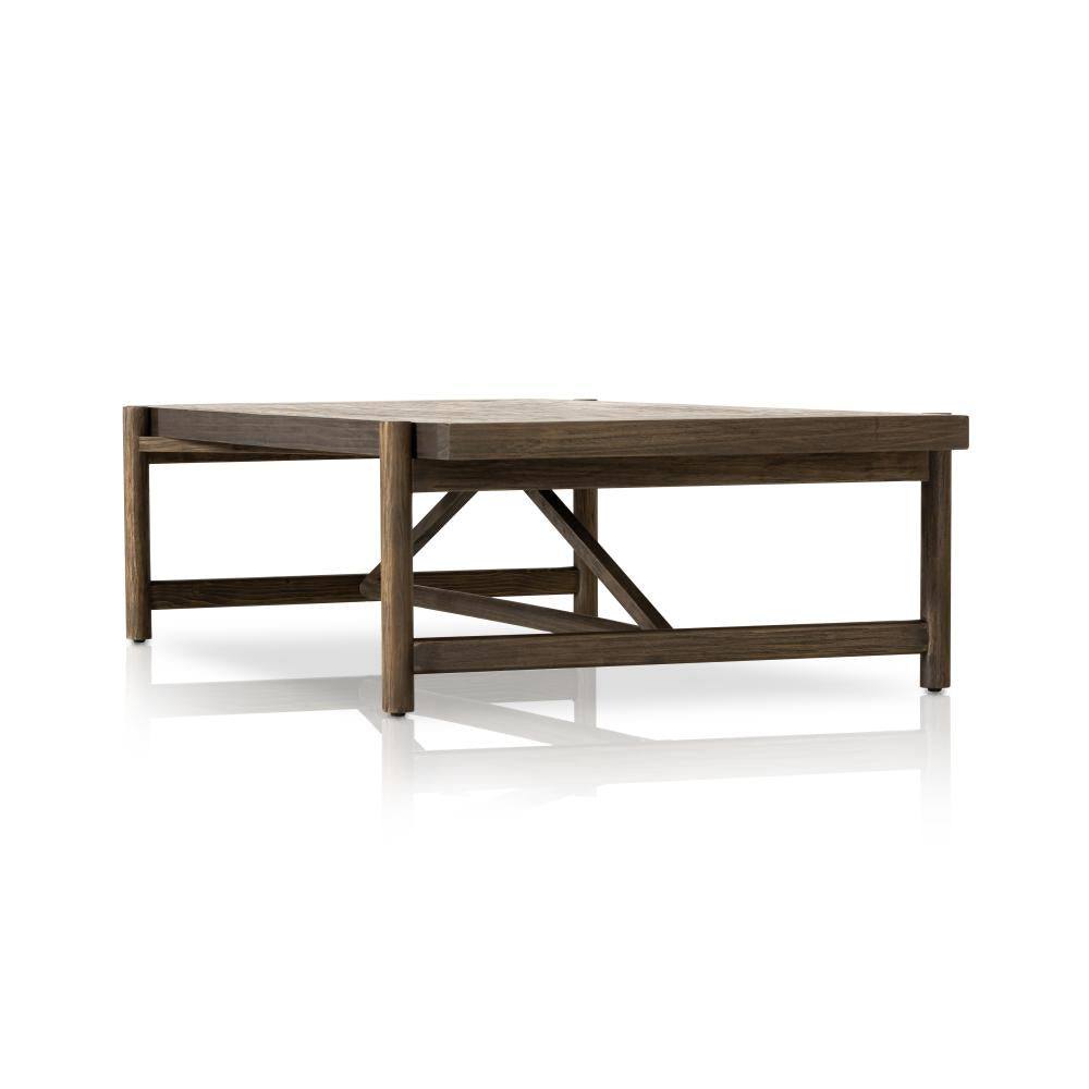 Industrial Style Rectangle Coffee Table Solid Pine Brown 65 inch