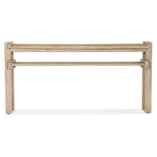 Interlocking Acacia Wood Light Natural Finish Console Table 66 inch