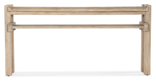 Interlocking Acacia Wood Light Natural Finish Console Table 66 inch