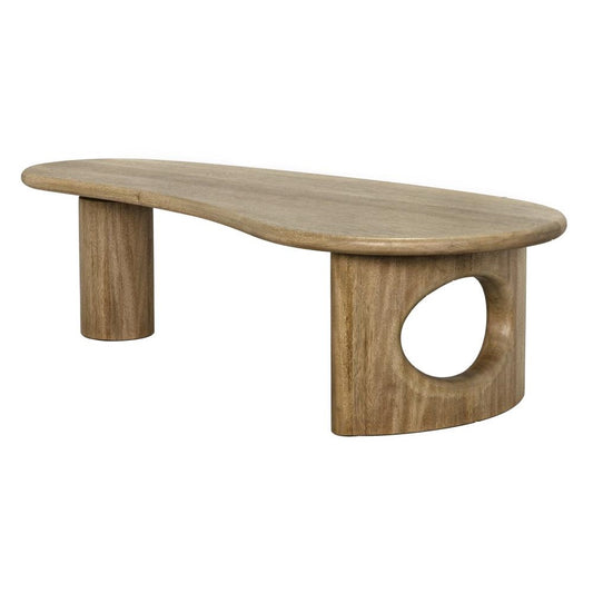 Kidney Shape Coffee Table Solid Walnut Wood 67 inch