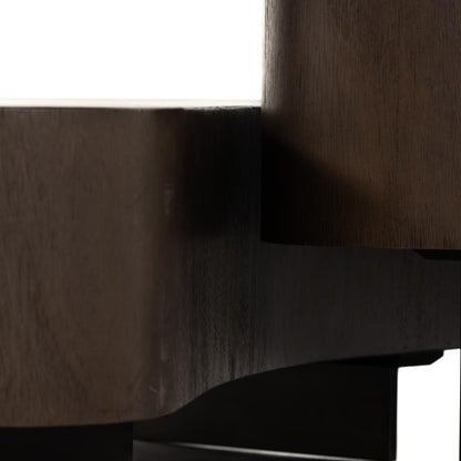 Kidney Shaped Smoked Guanacaste Wood 2 Piece Coffee Table 50 inch